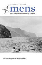 Cover for issue 'Régions et régionalismes' of the journal 'Mens'