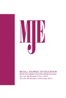 Cover of Volume 46, Number 3, Fall 2011, pp. 335-479, McGill Journal of Education / Revue des sciences de l'éducation de McGill