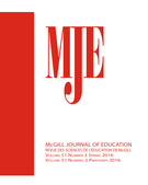 Cover of Volume 51, Number 2, Spring 2016, pp. 681-983, McGill Journal of Education / Revue des sciences de l'éducation de McGill