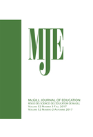 Cover of Volume 52, Number 3, Fall 2017, pp. 563-807, McGill Journal of Education / Revue des sciences de l'éducation de McGill