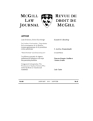 Cover of Volume 60, Number 2, January 2015, pp. 173-379, McGill Law Journal / Revue de droit de McGill