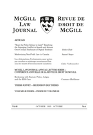 Cover for issue 'Volume 68, Number 4, October 2023' of the journal 'McGill Law Journal / Revue de droit de McGill'