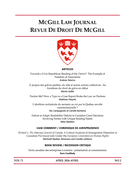 Cover for issue 'Volume 71, Number 2, April 2026' of the journal 'McGill Law Journal / Revue de droit de McGill'