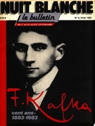 Cover of Franz Kafka, Number 8, Winter 1983, pp. 2-54, Nuit blanche