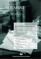 Cover of REVUE SÉLECTIVE DE JURISPRUDENCE 2008, Volume 111, Number 1, March 2009, pp. VII-225, Revue du notariat