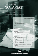 Cover of REVUE SÉLECTIVE DE JURISPRUDENCE 2009, Volume 112, Number 1, March 2010, pp. 1-238, Revue du notariat