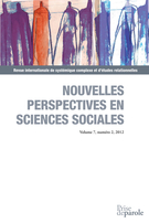 Cover of Sur le thème de la modélisation, Volume 7, Number 2, May 2012, pp. 13-306, Nouvelles perspectives en sciences sociales