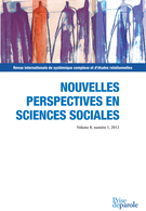 Cover of Sur le thème de l'homogénéisation et de la différenciation, Volume 8, Number 1, November 2012, pp. 13-289, Nouvelles perspectives en sciences sociales