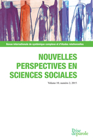 Cover of Sur le thème des temporalités, Volume 10, Number 2, April 2015, pp. 13-303, Nouvelles perspectives en sciences sociales
