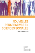 Cover for issue 'Sur le thème : « Dominations et émancipations à l’épreuve de la frontière animal/humain »' of the journal 'Nouvelles perspectives en sciences sociales'