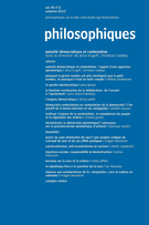 Cover of Autorité démocratique et contestation, Volume 40, Number 2, Fall 2013, pp. 255-511, Philosophiques