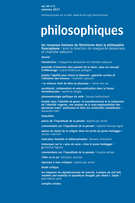 Cover of Les nouveaux horizons du féminisme dans la philosophie francophone, Volume 44, Number 2, Fall 2017, pp. 189-424, Philosophiques