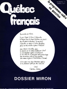 Cover of Dossier Miron, Number 14, March 1974, pp. 3-32, Québec français
