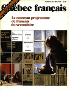 Cover of Le nouveau programme de français au secondaire, Number 38, May 1980, pp. 2-82, Québec français