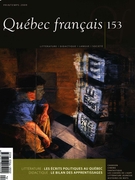 Cover of Les écrits politiques au Québec, Number 153, Spring 2009, pp. 3-103, Québec français