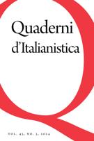 Cover for issue '“Nelle domestiche mura.” La famiglia come luogo “della felicità o della miseria”' of the journal 'Quaderni d'Italianistica'