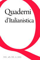 Cover for issue 'Volume 46, Number 2, 2025' of the journal 'Quaderni d'Italianistica'