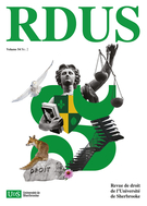 Cover for issue 'Volume 54, Number 2, 2025' of the journal 'Revue de droit de l'Université de Sherbrooke'