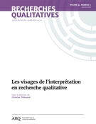 Cover of Les visages de l’interprétation en recherche qualitative, Volume 35, Number 2, Fall 2016, pp. 1-206, Recherches qualitatives
