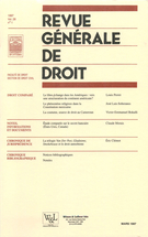 Cover of Volume 28, Number 1, March 1997, pp. 5-134, Revue générale de droit