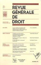 Cover of Volume 28, Number 4, December 1997, pp. 431-583, Revue générale de droit