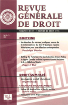 Cover of Volume 31, Number 1, 2001, pp. V-242, Revue générale de droit