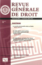 Cover of Volume 31, Number 3, 2001, pp. 437-638, Revue générale de droit