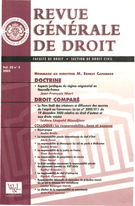 Cover of Volume 32, Number 3, 2002, pp. 441-833, Revue générale de droit