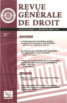 Cover of Volume 33, Number 1, 2003, pp. 1-172, Revue générale de droit