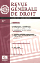 Cover of Volume 35, Number 2, 2005, pp. 205-347, Revue générale de droit