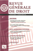 Cover of Volume 35, Number 4, 2005, pp. 487-599, Revue générale de droit
