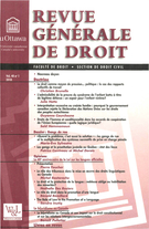 Cover of Volume 40, Number 1, 2010, pp. 7-318, Revue générale de droit