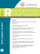 Cover of Volume 46, Number 1, 2016, pp. 5-286, Revue générale de droit
