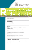 Cover of Volume 46, Number 2, 2016, pp. 297-501, Revue générale de droit