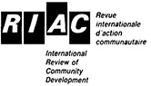 Logo for International Review of Community Development / Revue internationale d’action communautaire