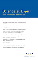 Cover for issue 'Volume 74, Number 1, January–April 2022' of the journal 'Science et Esprit'