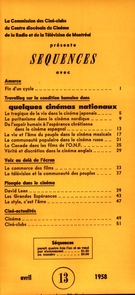 Cover of Number 13, April 1958, pp. 1-52, Séquences
