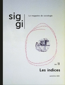 Cover for issue 'Les indices' of the journal 'Siggi'