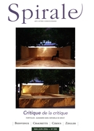 Cover of Critique de la critique, Number 208, May–June 2006, pp. 3-54, Spirale