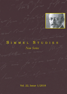 Cover of Georg Simmel's Living Heritage, Volume 22, Number 1, 2018, pp. 9-174, Simmel Studies