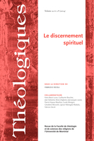 Cover of Le discernement spirituel, Volume 22, Number 2, 2014, pp. 4-252, Théologiques