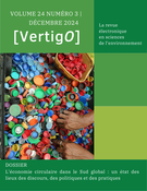 Cover for issue 'L’économie circulaire dans le Sud global : un état des lieux des discours, des politiques et des pratiques' of the journal 'VertigO'