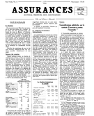 Couverture de Volume 1, numéro 6, 1933, p. 1-4, Assurances