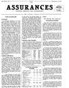 Couverture de Volume 1, numéro 7, 1933, p. 1-4, Assurances