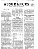 Couverture de Volume 1, numéro 9, 1933, p. 1-4, Assurances