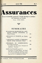 Couverture de Volume 13, numéro 4, 1946, p. 131-168, Assurances