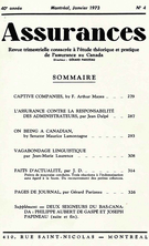 Couverture de Volume 40, numéro 4, 1973, p. 28-347, Assurances
