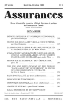Couverture de Volume 48, numéro 3, 1980, p. 49-294, Assurances