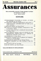 Couverture de Volume 50, numéro 3, 1982, p. 178-348, Assurances