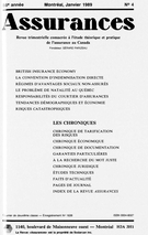 Couverture de Volume 56, numéro 4, 1989, p. XXXII-663, Assurances